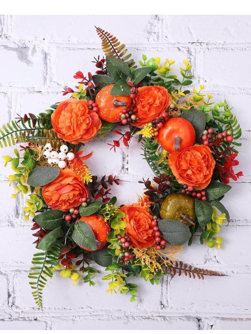 NWOT-Autumn Faux Floral Indoor/ Outdoor Wreath.